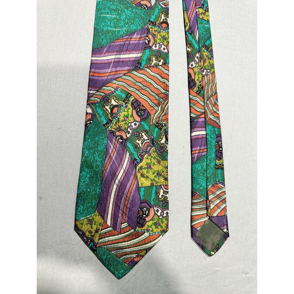 VTG Martin Freedman Colorful‎ Silk Neck Tie Unique Made In Italy